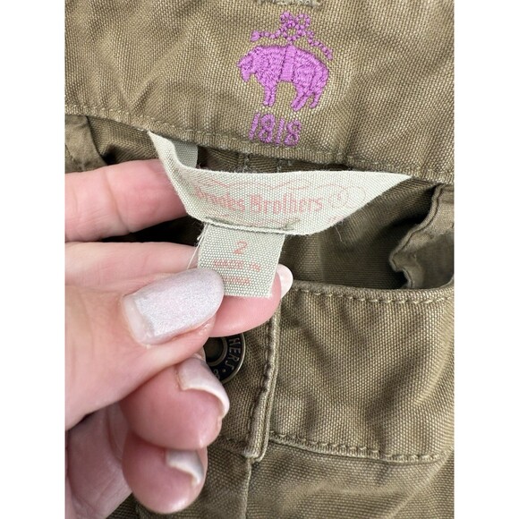 Brooks Brothers 1818 Women’s SIZE 2 Green Cargo Utility Pant Straight Pockets EC - Picture 8 of 12